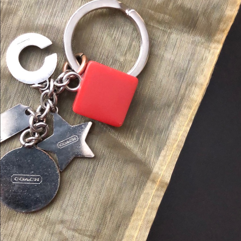 Coach Pink & Blue Charm Keyring - Picture 3 of 4